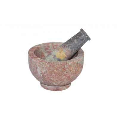 Soapstone Large Pink & Blue Mortar & Pestle (Color may vary) #65127
