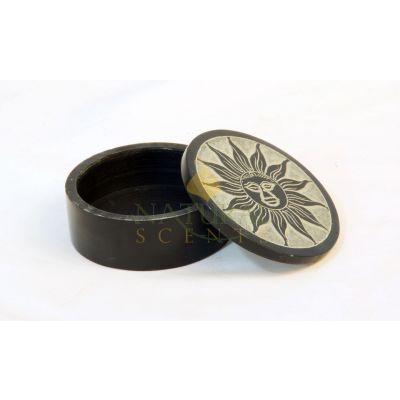 SoapStone Box Round Sun #65128