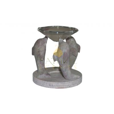 Soapstone Small Three Dolphins Oil Burner #65133