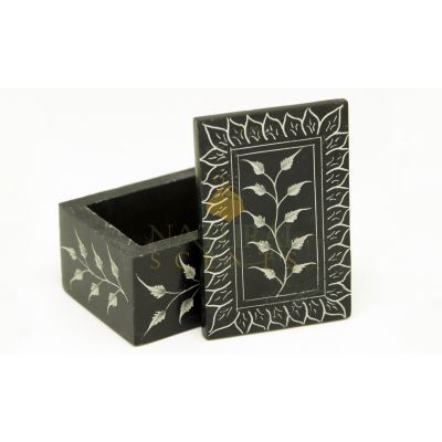 Soapstone Flowers Soap Stone Box #65153