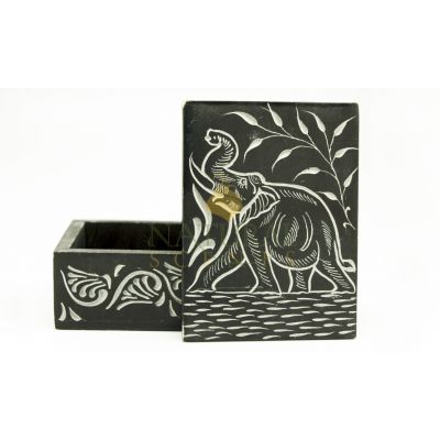 Soapstone Elephant Soap Stone Box #65154