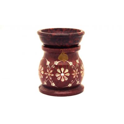 Soapstone Carved Red Soapstone Oil Burner #65156