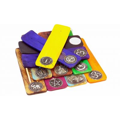 Incense Burners Wooden/Silver (Per Piece) #85024