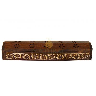 Carved Flower Coffin Box #85081