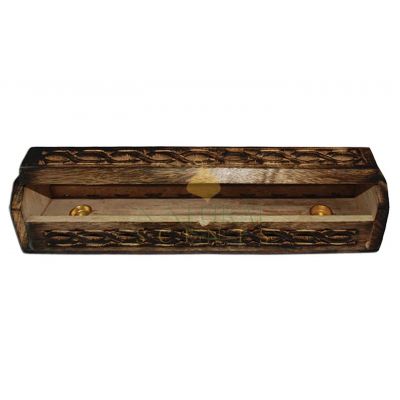 Celtic Finish Antique Coffin Box #85163