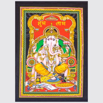 Ganesh Tapestry Large Sitting on Lotus Item #99051-11