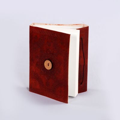 Handmade Leather Flap Journal Emboss Design