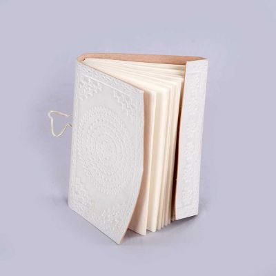 Handmade White Leather Notebook