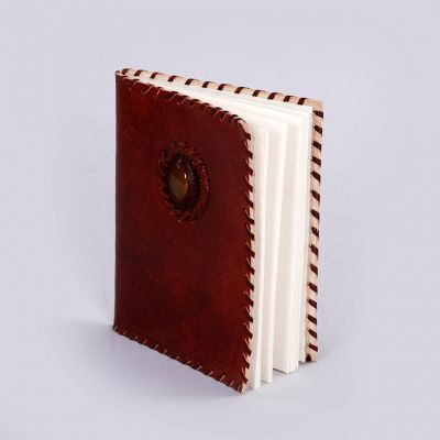 Handmade Leather Journal Sallu Silaii With Stone